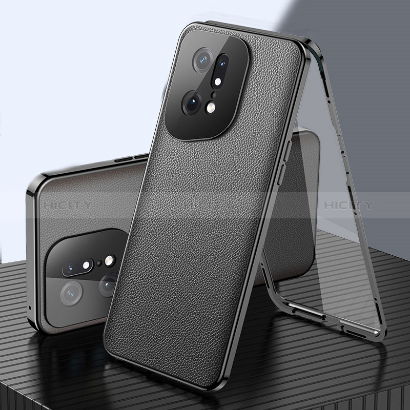 Coque Luxe Aluminum Metal Housse Etui 360 Degres pour Oppo Find X5 5G Noir Plus