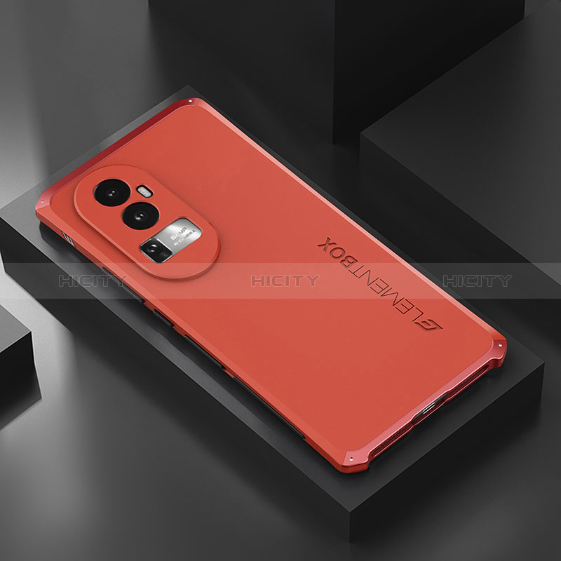 Coque Luxe Aluminum Metal Housse Etui 360 Degres pour Oppo Reno10 Pro+ Plus 5G Rouge Plus