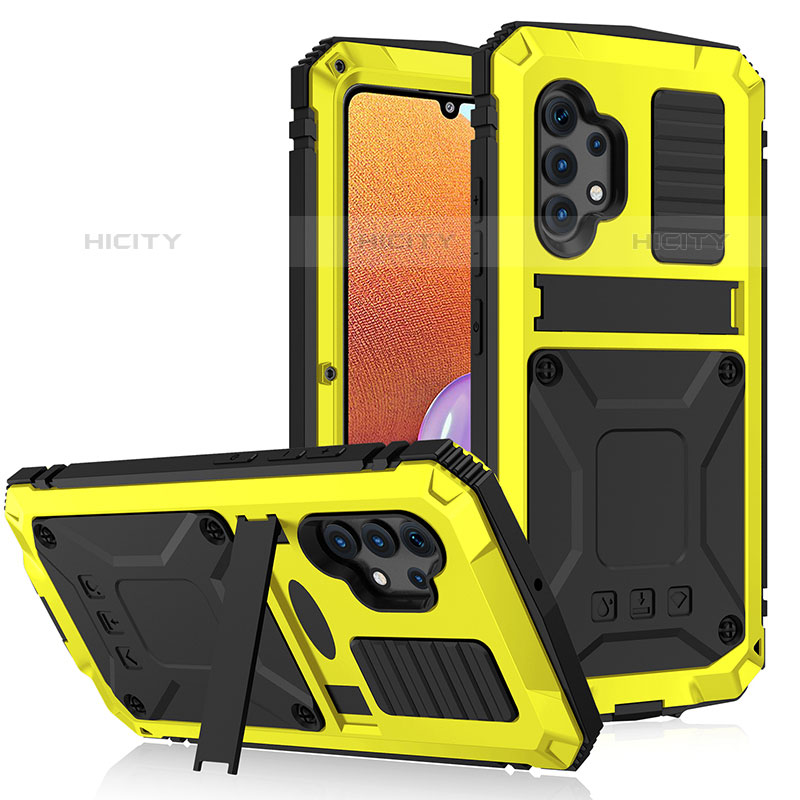 Coque Luxe Aluminum Metal Housse Etui 360 Degres pour Samsung Galaxy M32 5G Jaune Plus