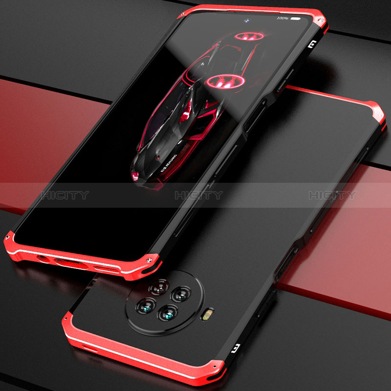 Coque Luxe Aluminum Metal Housse Etui 360 Degres pour Xiaomi Mi 10i 5G Rouge et Noir Plus