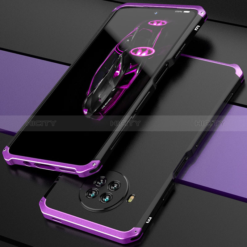 Coque Luxe Aluminum Metal Housse Etui 360 Degres pour Xiaomi Mi 10i 5G Violet Plus