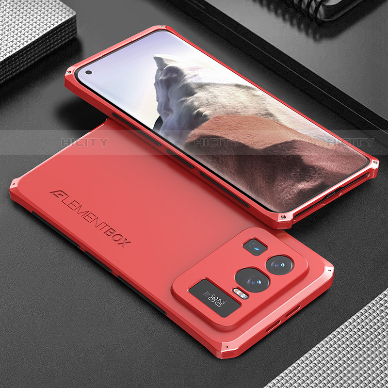 Coque Luxe Aluminum Metal Housse Etui 360 Degres pour Xiaomi Mi 11 Ultra 5G Rouge Plus