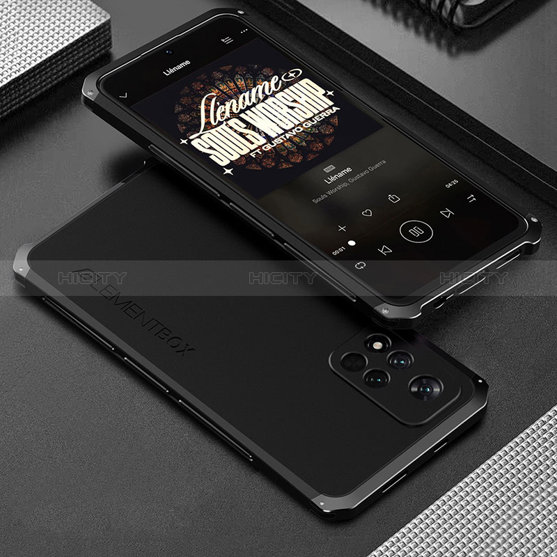 Coque Luxe Aluminum Metal Housse Etui 360 Degres pour Xiaomi Mi 11i 5G (2022) Noir Plus