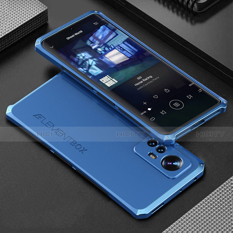 Coque Luxe Aluminum Metal Housse Etui 360 Degres pour Xiaomi Mi 12 5G Bleu Plus