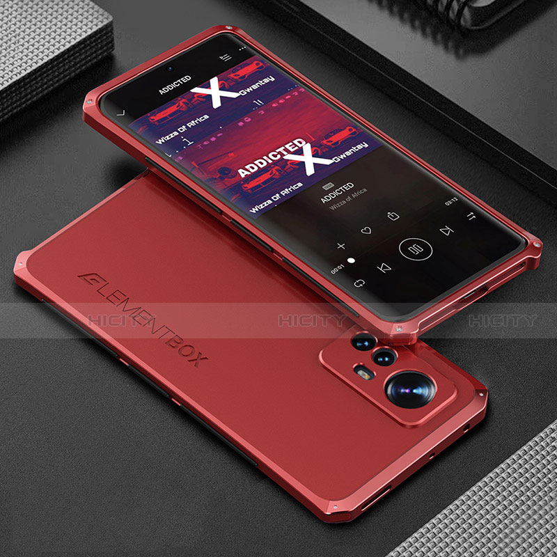 Coque Luxe Aluminum Metal Housse Etui 360 Degres pour Xiaomi Mi 12 5G Rouge Plus