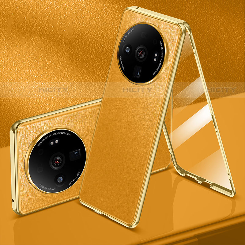 Coque Luxe Aluminum Metal Housse Etui 360 Degres pour Xiaomi Mi 12 Ultra 5G Jaune Plus