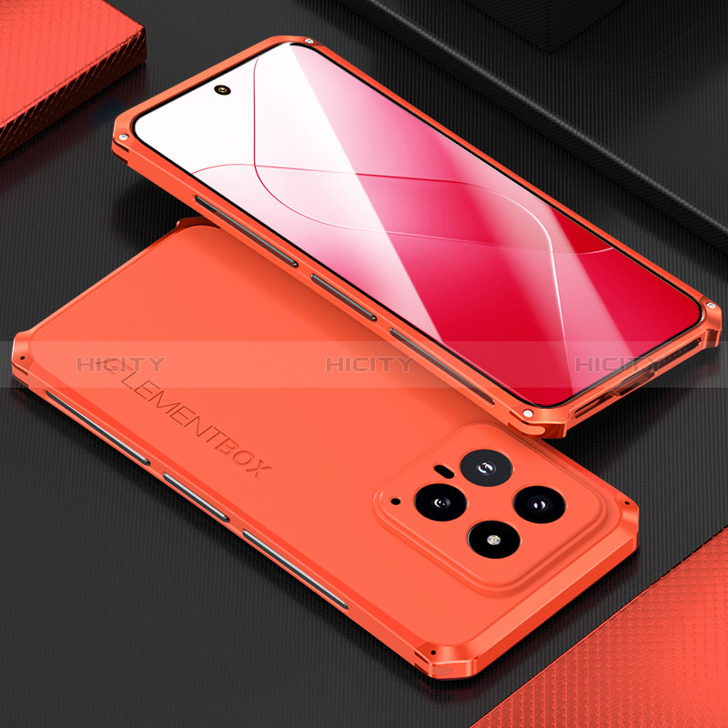 Coque Luxe Aluminum Metal Housse Etui 360 Degres pour Xiaomi Mi 14 5G Rouge Plus