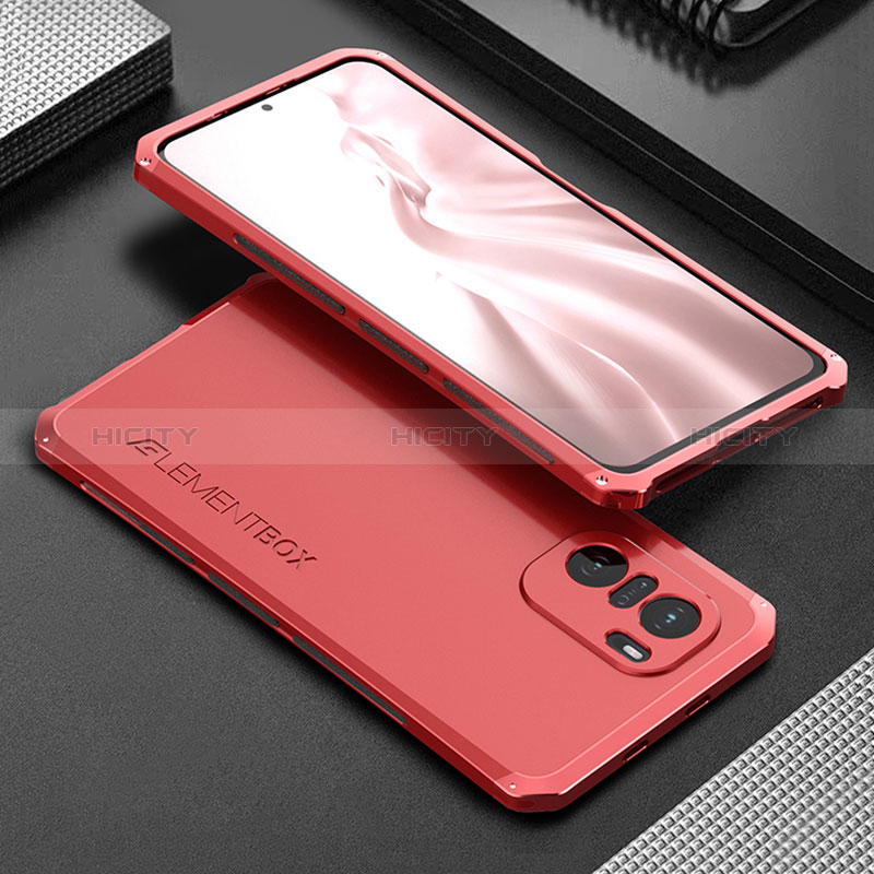 Coque Luxe Aluminum Metal Housse Etui 360 Degres pour Xiaomi Poco F3 5G Rouge Plus