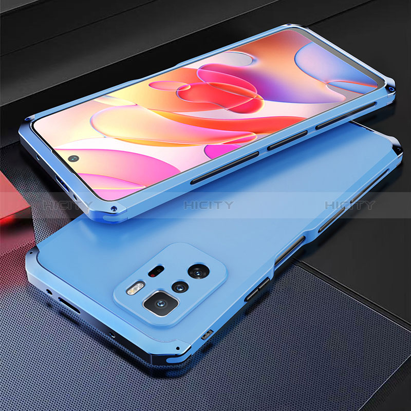 Coque Luxe Aluminum Metal Housse Etui 360 Degres pour Xiaomi Poco X3 GT 5G Bleu Plus