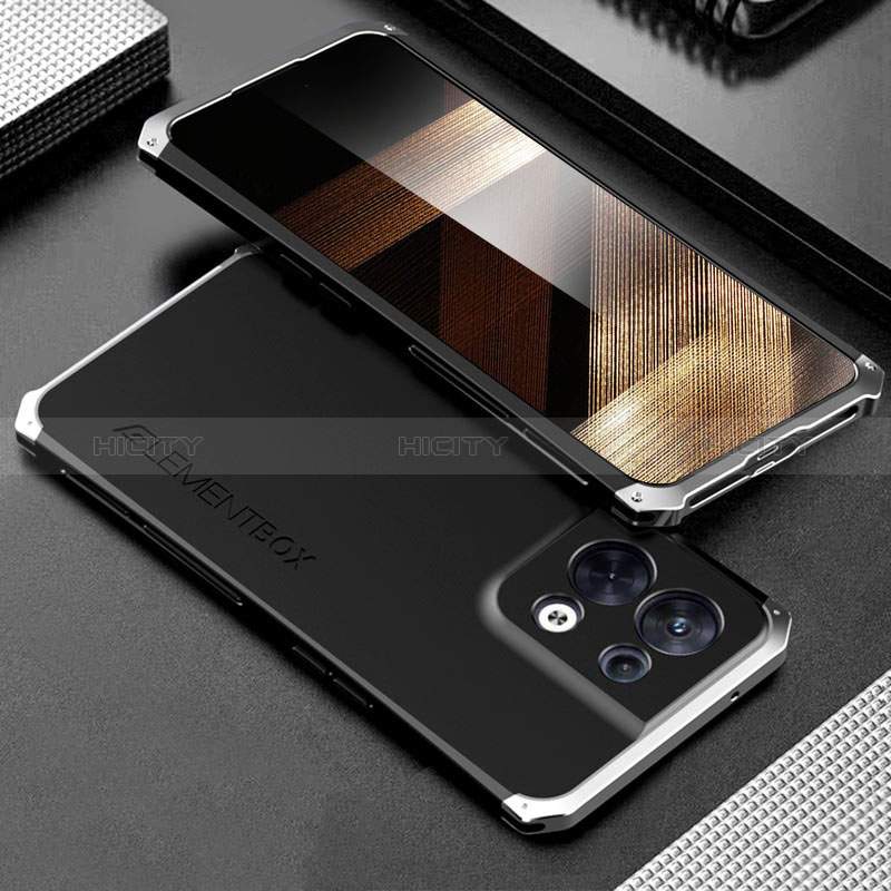 Coque Luxe Aluminum Metal Housse Etui 360 Degres pour Xiaomi Redmi Note 13 5G Argent et Noir Plus