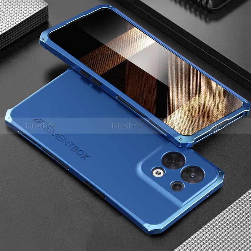 Coque Luxe Aluminum Metal Housse Etui 360 Degres pour Xiaomi Redmi Note 13 Pro 5G Bleu Plus