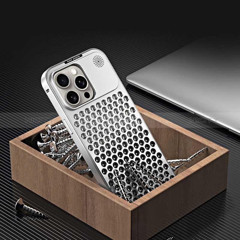 Coque Luxe Aluminum Metal Housse Etui 360 Degres QC3 pour Apple iPhone 14 Pro Max Plus