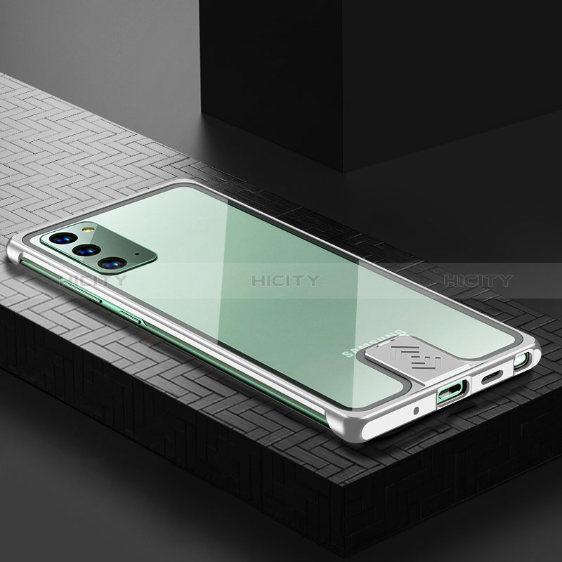 Coque Luxe Aluminum Metal Housse Etui LK1 pour Samsung Galaxy Note 20 5G Argent Plus