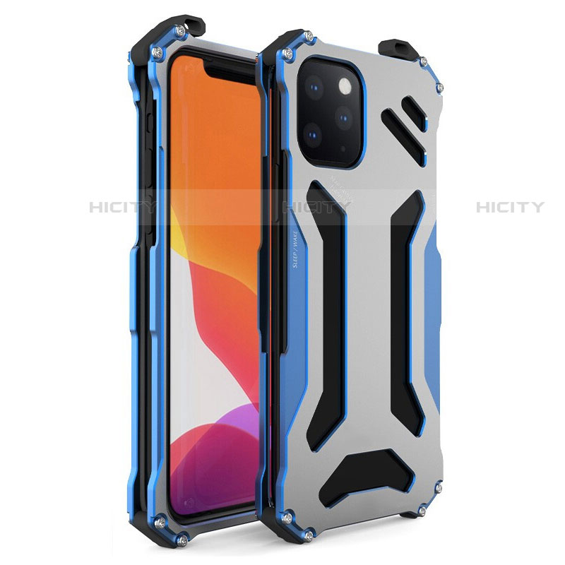 Coque Luxe Aluminum Metal Housse Etui M01 pour Apple iPhone 11 Pro Max Bleu Plus