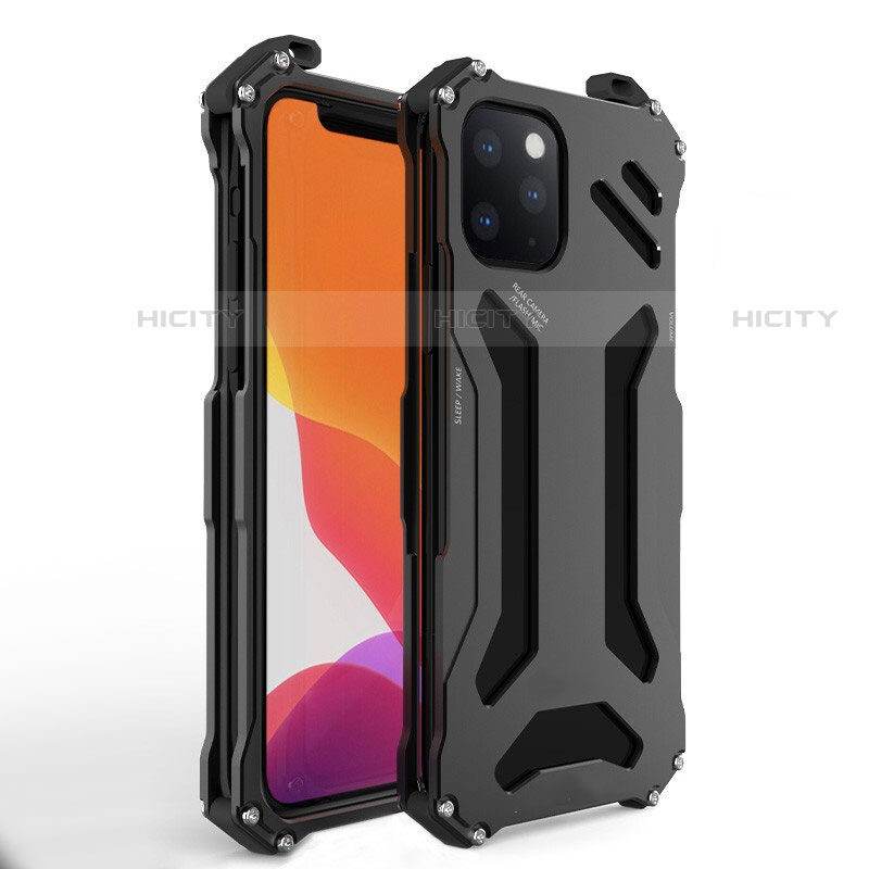 Coque Luxe Aluminum Metal Housse Etui M01 pour Apple iPhone 11 Pro Noir Plus