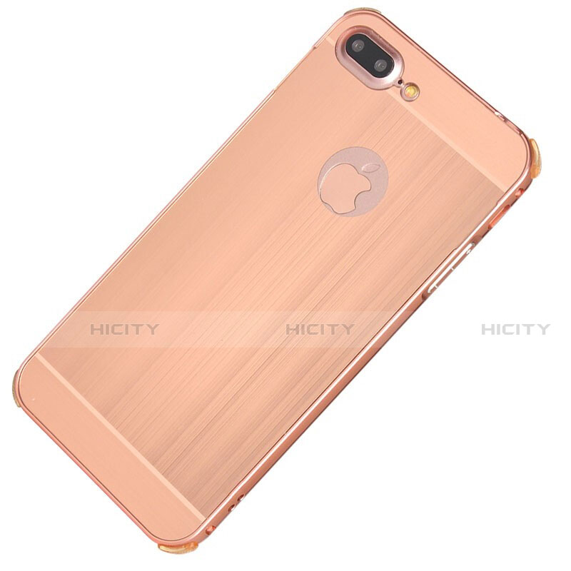 Coque Luxe Aluminum Metal Housse Etui M01 pour Apple iPhone 7 Plus Or Rose Plus