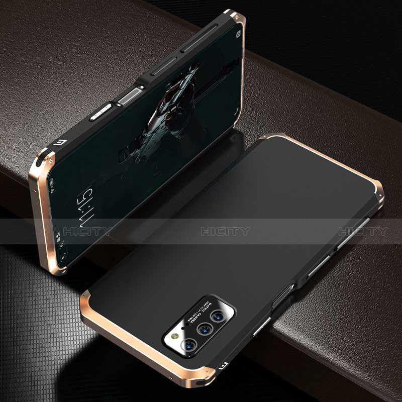 Coque Luxe Aluminum Metal Housse Etui M01 pour Huawei Honor View 30 5G Or et Noir Plus