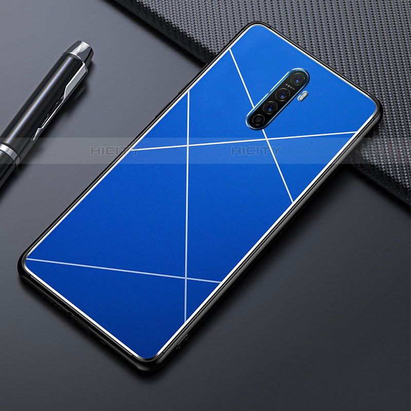 Coque Luxe Aluminum Metal Housse Etui M01 pour Oppo Reno Ace Bleu Plus