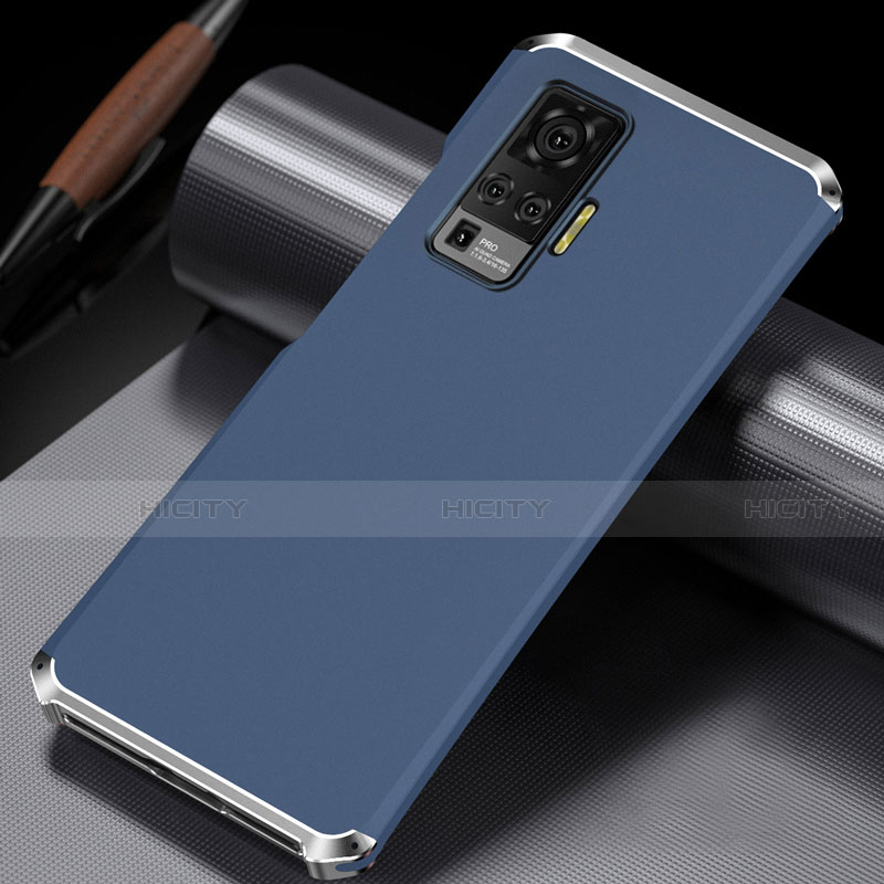 Coque Luxe Aluminum Metal Housse Etui M02 pour Vivo X50 Pro 5G Bleu Plus