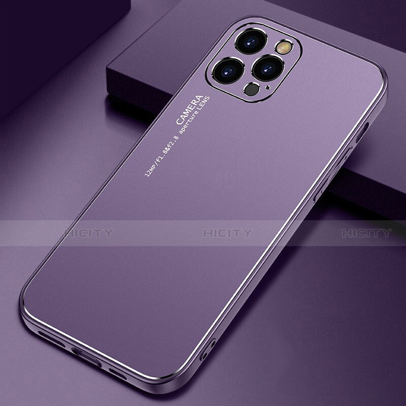 Coque Luxe Aluminum Metal Housse Etui M04 pour Apple iPhone 13 Pro Violet Plus