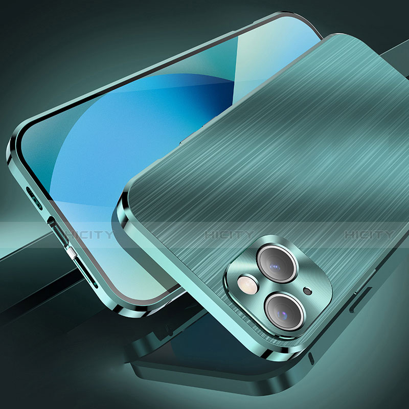 Coque Luxe Aluminum Metal Housse Etui M06 pour Apple iPhone 13 Vert Plus