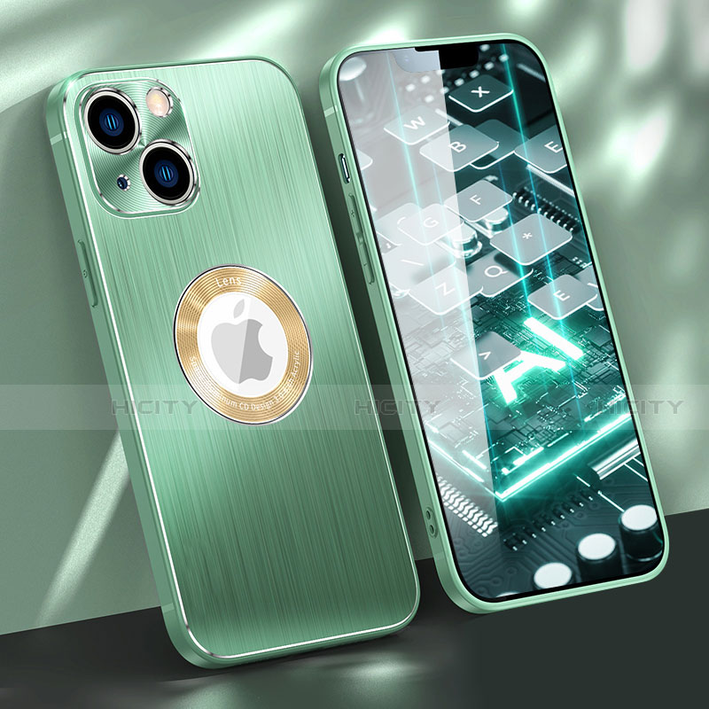 Coque Luxe Aluminum Metal Housse Etui M08 pour Apple iPhone 14 Vert Plus