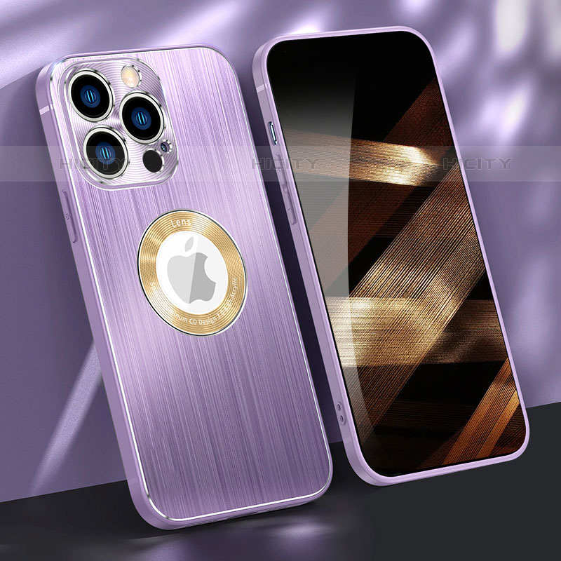 Coque Luxe Aluminum Metal Housse Etui M08 pour Apple iPhone 15 Pro Violet Plus