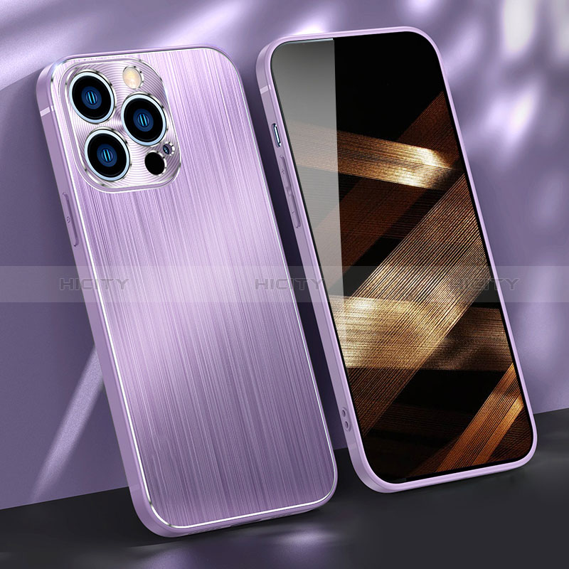 Coque Luxe Aluminum Metal Housse Etui M09 pour Apple iPhone 14 Pro Violet Plus