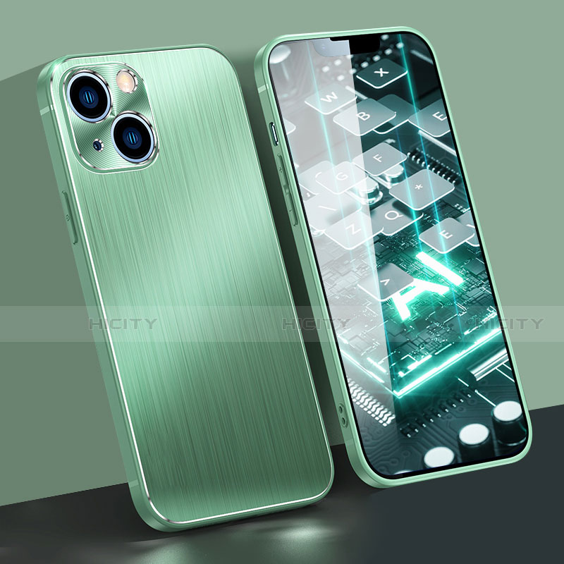 Coque Luxe Aluminum Metal Housse Etui M09 pour Apple iPhone 14 Vert Plus