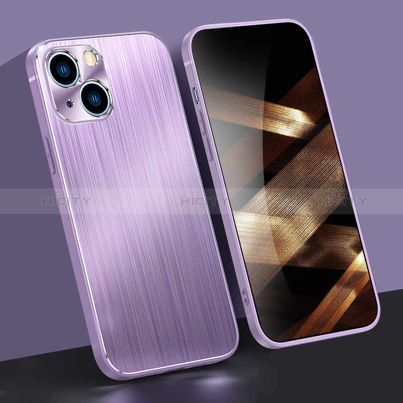 Coque Luxe Aluminum Metal Housse Etui M09 pour Apple iPhone 15 Plus Violet Plus