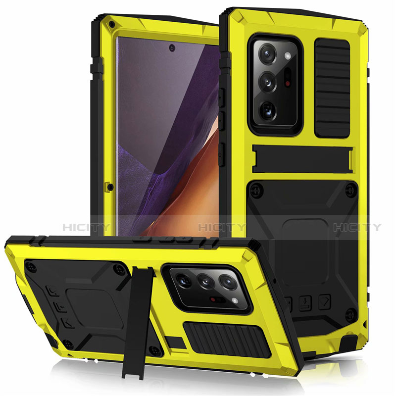 Coque Luxe Aluminum Metal Housse Etui N03 pour Samsung Galaxy Note 20 Ultra 5G Jaune Plus