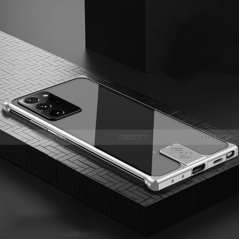 Coque Luxe Aluminum Metal Housse Etui N04 pour Samsung Galaxy Note 20 Ultra 5G Argent Plus