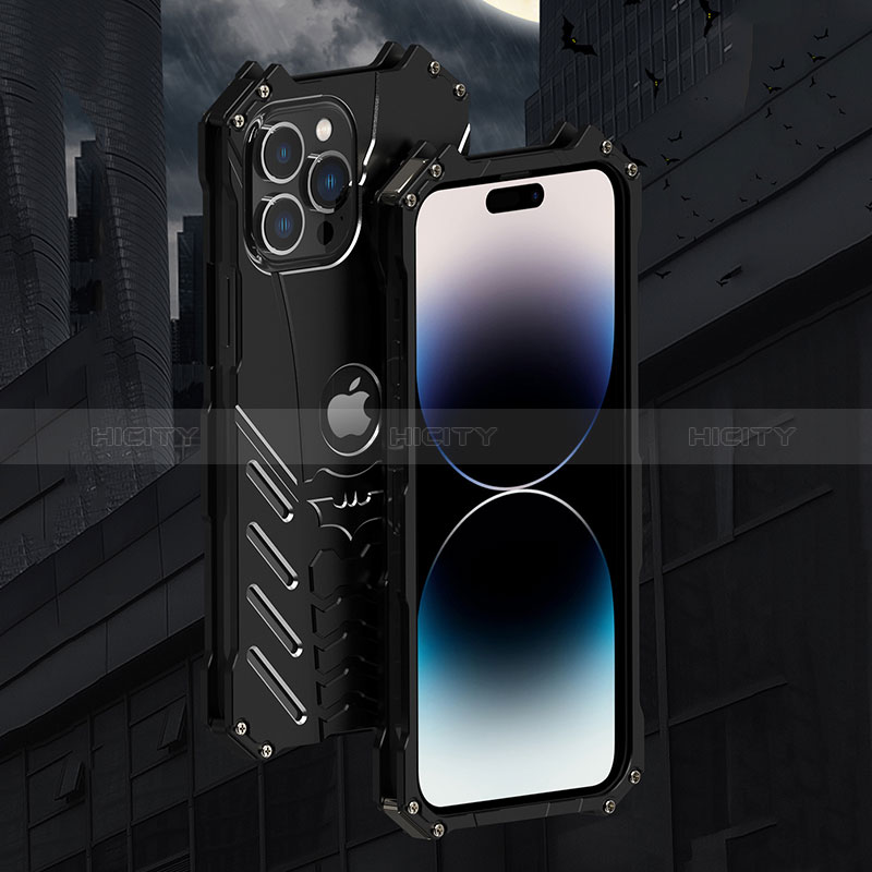 Coque Luxe Aluminum Metal Housse Etui P01 pour Apple iPhone 14 Pro Max Noir Plus