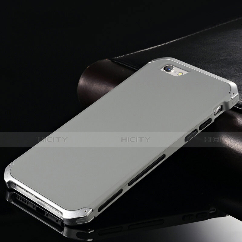 Coque Luxe Aluminum Metal Housse Etui pour Apple iPhone 6 Gris Plus