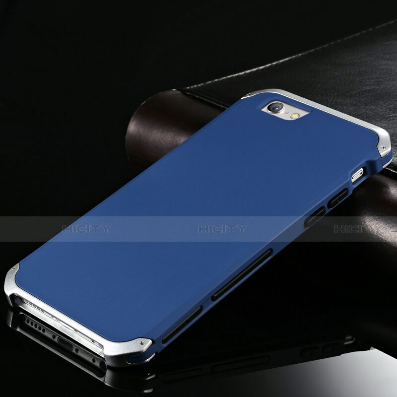 Coque Luxe Aluminum Metal Housse Etui pour Apple iPhone 6S Bleu Plus