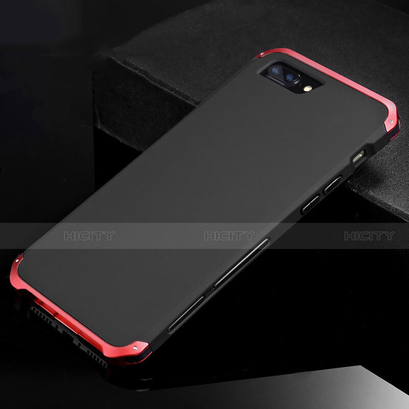 Coque Luxe Aluminum Metal Housse Etui pour Apple iPhone 7 Plus Rouge et Noir Plus