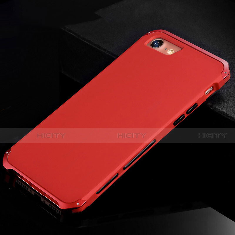 Coque Luxe Aluminum Metal Housse Etui pour Apple iPhone 7 Rouge Plus