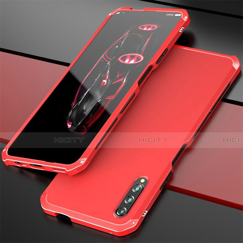 Coque Luxe Aluminum Metal Housse Etui pour Huawei Honor 9X Pro Rouge Plus