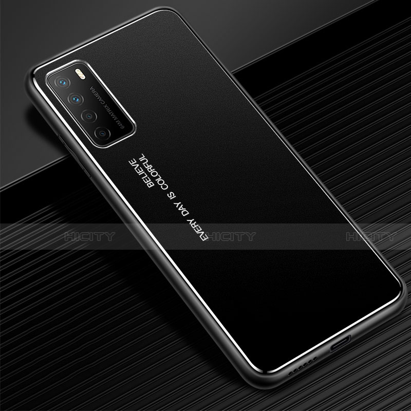 Coque Luxe Aluminum Metal Housse Etui pour Huawei Honor Play4 5G Noir Plus