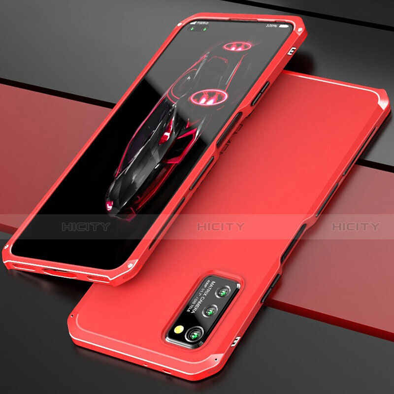 Coque Luxe Aluminum Metal Housse Etui pour Huawei Honor V30 5G Rouge Plus