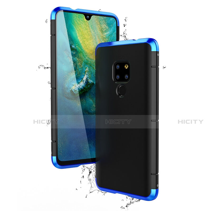 Coque Luxe Aluminum Metal Housse Etui pour Huawei Mate 20 Bleu Plus