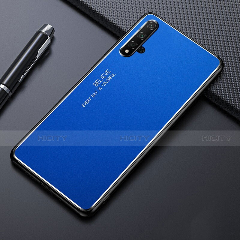 Coque Luxe Aluminum Metal Housse Etui pour Huawei Nova 5 Bleu Plus