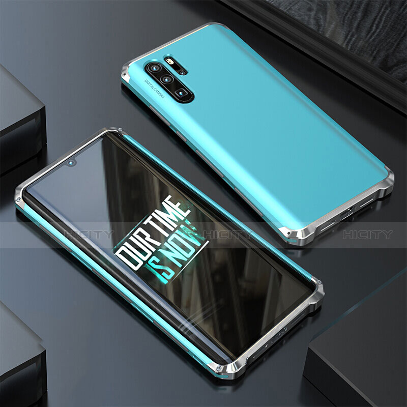 Coque Luxe Aluminum Metal Housse Etui pour Huawei P30 Pro Cyan Plus