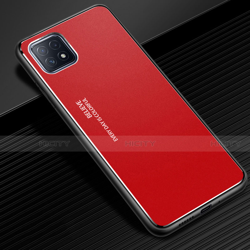 Coque Luxe Aluminum Metal Housse Etui pour Oppo A73 5G Rouge Plus