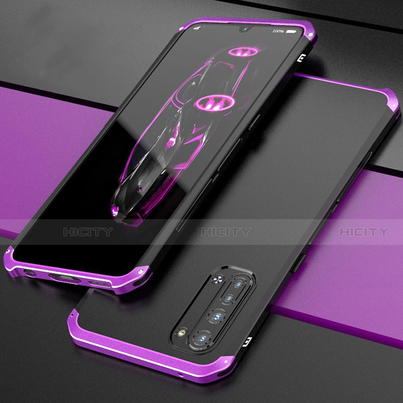 Coque Luxe Aluminum Metal Housse Etui pour Oppo F15 Violet Plus