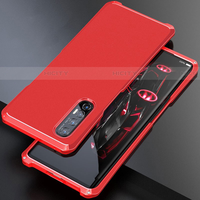 Coque Luxe Aluminum Metal Housse Etui pour Oppo Find X2 Neo Rouge Plus