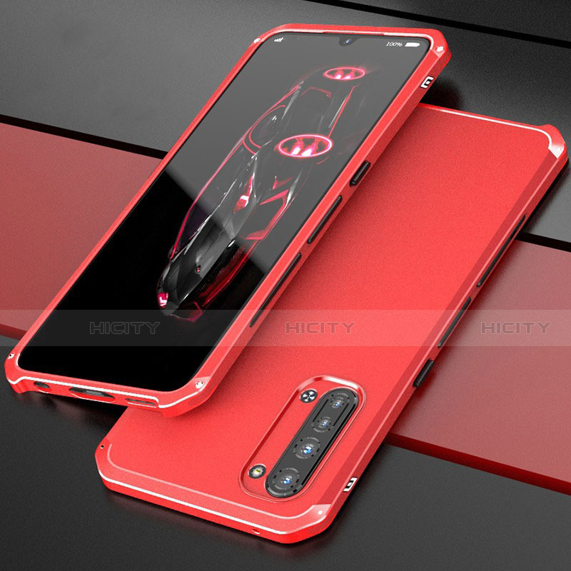 Coque Luxe Aluminum Metal Housse Etui pour Oppo K7 5G Rouge Plus