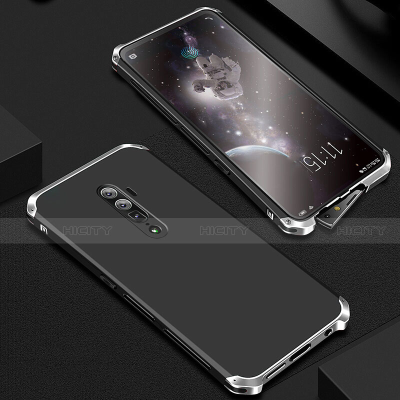 Coque Luxe Aluminum Metal Housse Etui pour Oppo Reno 10X Zoom Argent Plus