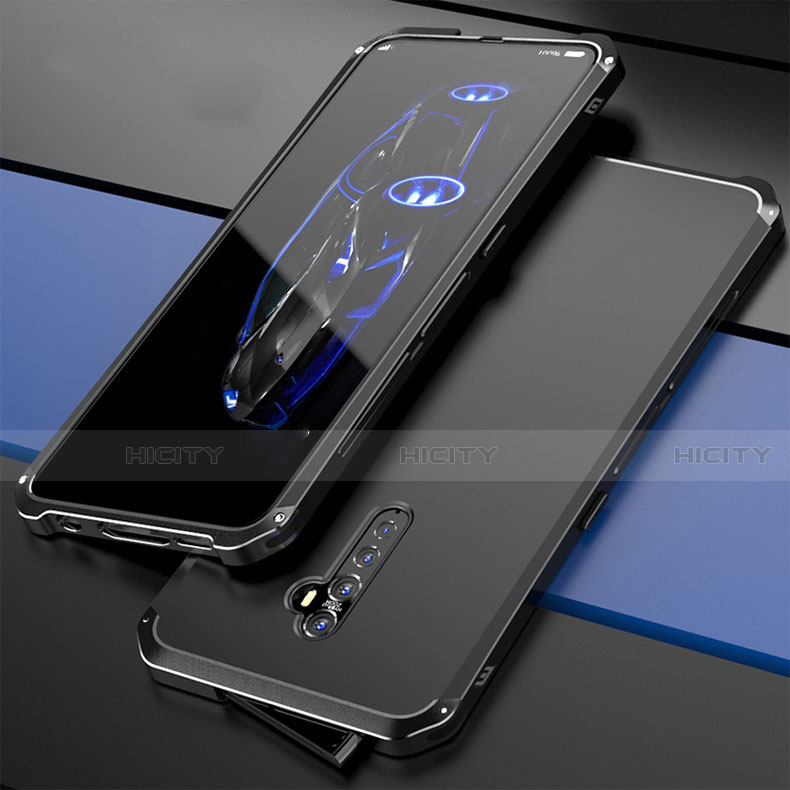 Coque Luxe Aluminum Metal Housse Etui pour Oppo Reno2 Noir Plus