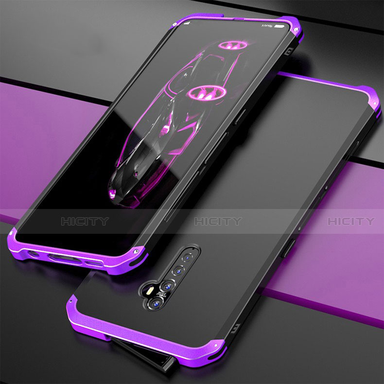 Coque Luxe Aluminum Metal Housse Etui pour Oppo Reno2 Violet Plus